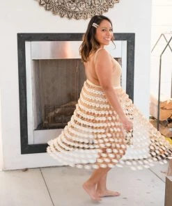 Beachy Side Bottoms White & Gold Crochet Skirt