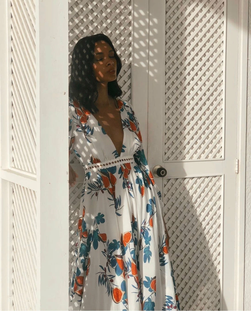 Azulu Fig Pattern Midi Dress Dresses 7 Azulu Fig Pattern Midi Dress Dresses