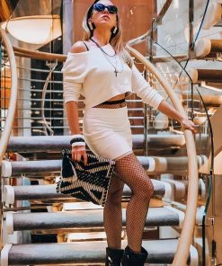 Samantha Eng Ribbed Mini Skirt Ivory