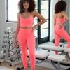 Glyder Hot Coral Sports Bra Activewear 2 Glyder Hot Coral Sports Bra Activewear