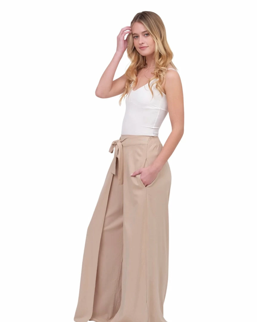 Capittana Beige Elka Wide Leg Pant Bottoms 8 Capittana Beige Elka Wide Leg Pant Bottoms