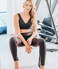 Blanc Noir Black Yoga Pants With Pockets Activewear