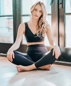 Glyder Black V-Neck Sports Bra Activewear