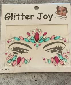 Western Fashion Inc Aqua & Pink Face Jewels Accessories