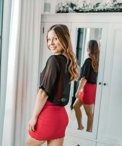 EastNWest Label Black Sheer Crop Top Basics