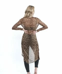 Samantha Eng Leopard Chiffon Long Sleeve Duster Tops 17 Samantha Eng Leopard Chiffon Long Sleeve Duster Tops