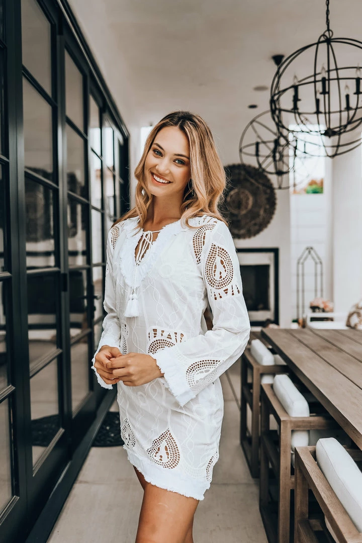 Taj Long Sleeve White Dress 4 Taj Long Sleeve White Dress