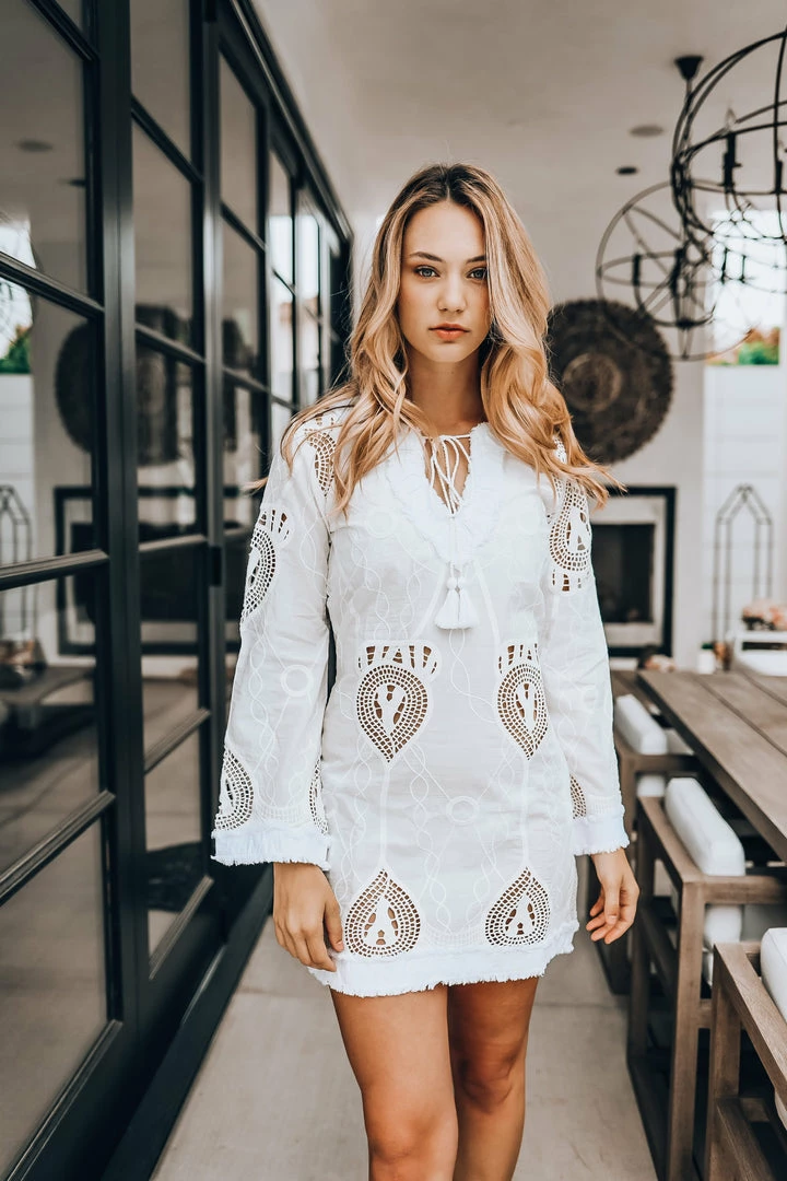 Taj Long Sleeve White Dress 3 Taj Long Sleeve White Dress