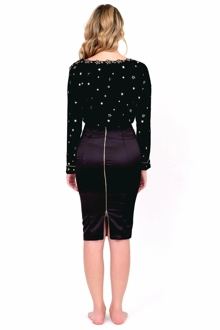 Q2 Black Blouse With Golden Stars 10 Q2 Black Blouse With Golden Stars