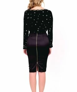 Murmur Basics Silky Mid-Length Skirt In Black