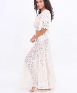 Z&L Cream Button Up Lace Skirt Bottoms 14 Z&L Cream Button Up Lace Skirt Bottoms