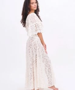 Z&L Cream Button Up Lace Skirt Bottoms 13 Z&L Cream Button Up Lace Skirt Bottoms