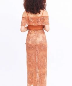 MOS Copper Palm Leaf Ruffle Top