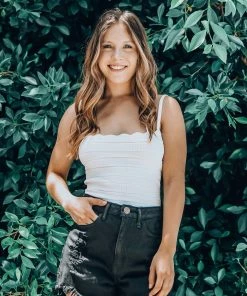 Le Rumi Knit Tank Top Bandeau White