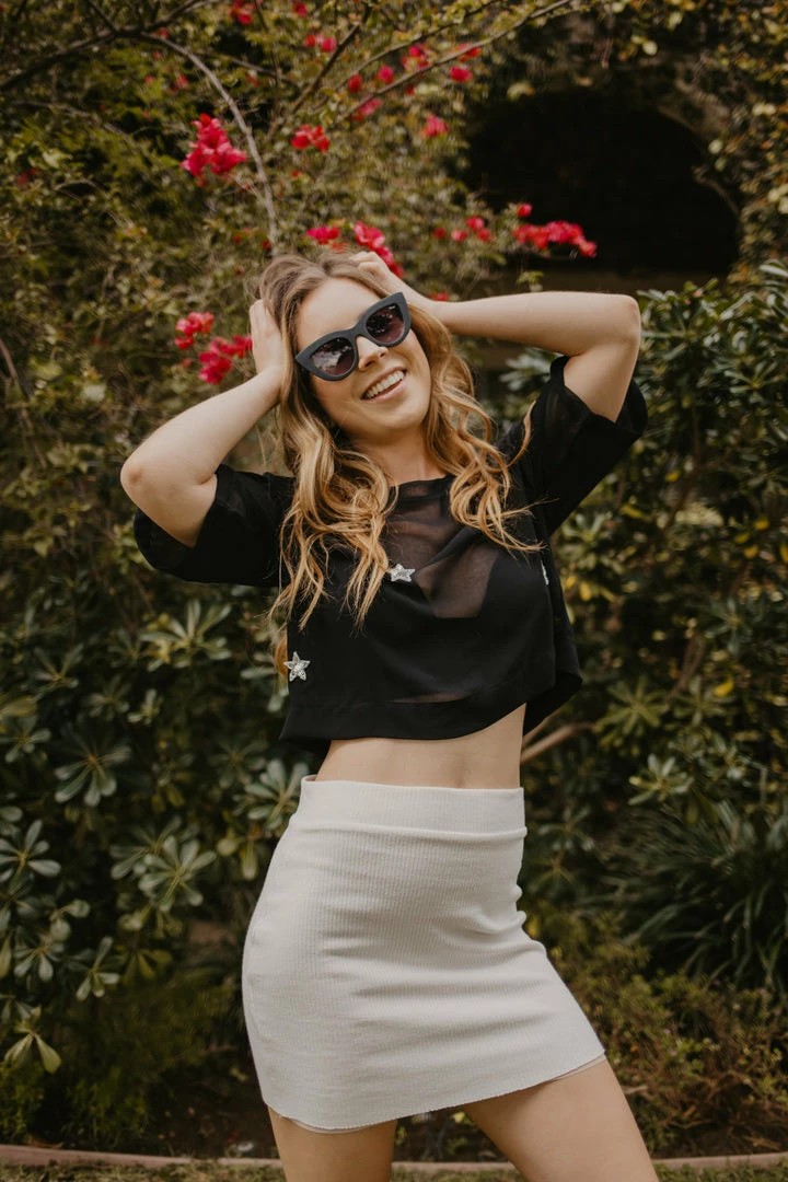 EastNWest Label Tops Star Mesh T-Shirt Black 4 EastNWest Label Tops Star Mesh T-Shirt Black