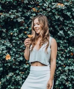 Samantha Eng Ribbed Mini Skirt Ivory