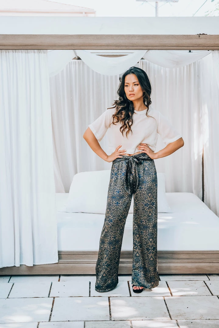 Tyche Foliage Print Wide Leg Pants Bottoms 4 Tyche Foliage Print Wide Leg Pants Bottoms