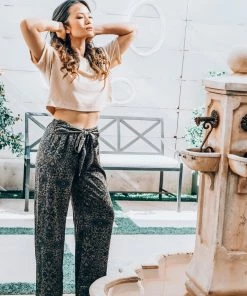 Tyche Foliage Print Wide Leg Pants Bottoms 13 Tyche Foliage Print Wide Leg Pants Bottoms