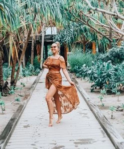 MOS Copper Palm Leaf Ruffle Top