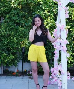 Shahida Parides Basics Yellow Shorts With Pockets