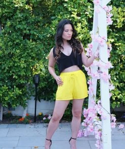 Shahida Parides Basics Yellow Shorts With Pockets