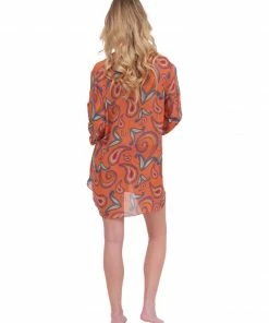 Triya Tops Orange Paisley Button Up Top 15 Triya Tops Orange Paisley Button Up Top