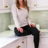 Glyder Oatmeal Ribbed Lounge Top