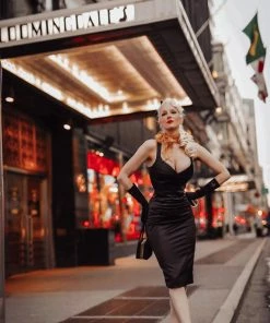 Murmur Silky Bodycon Dress In Black