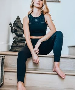 Glyder Black Laser Cut Sports Bra Activewear