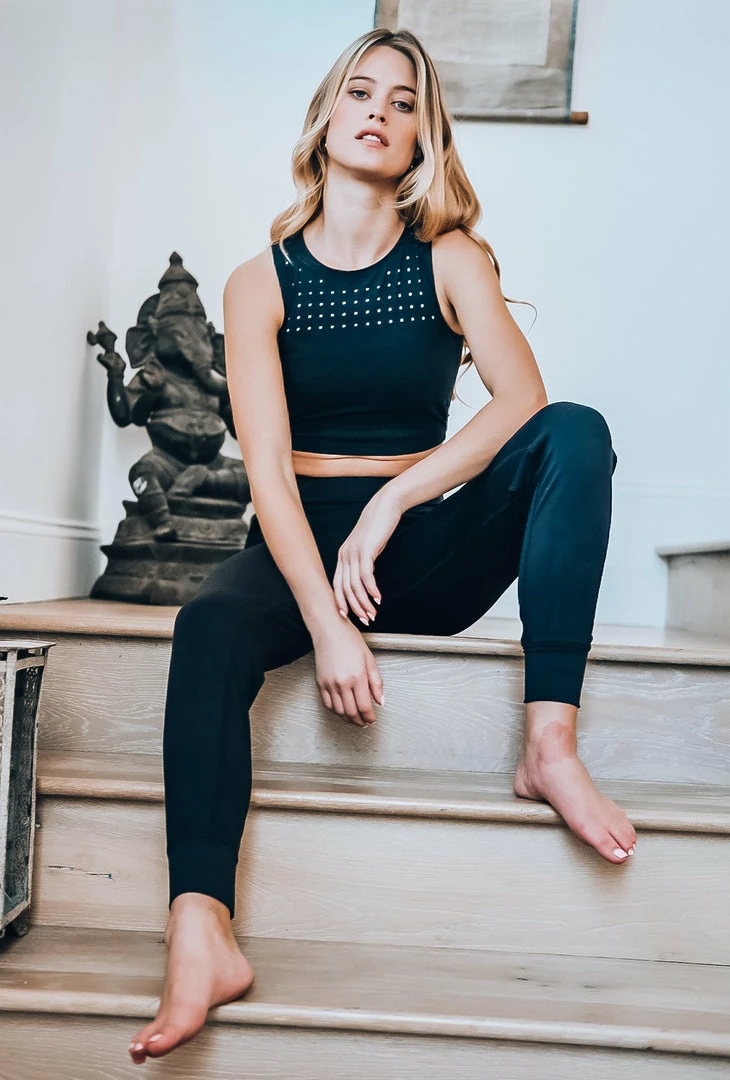 Glyder Black Laser Cut Sports Bra Activewear 3 Glyder Black Laser Cut Sports Bra Activewear