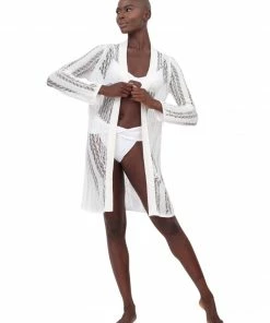 Moeva White Knit Summer Cardigan Swim