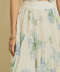 Dress Forum Floral Pleated Midi Skirt Bottoms