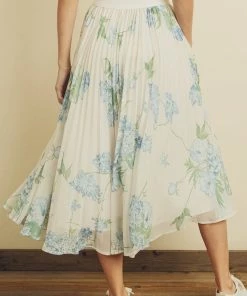 Dress Forum Floral Pleated Midi Skirt Bottoms