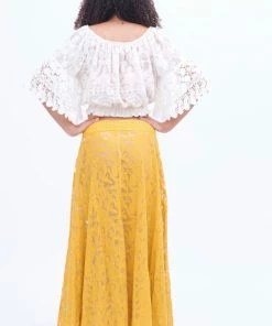 Z&L Mustard Button Up Lace Skirt 13 Z&L Mustard Button Up Lace Skirt