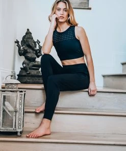 Glyder Black Laser Cut Sports Bra Activewear