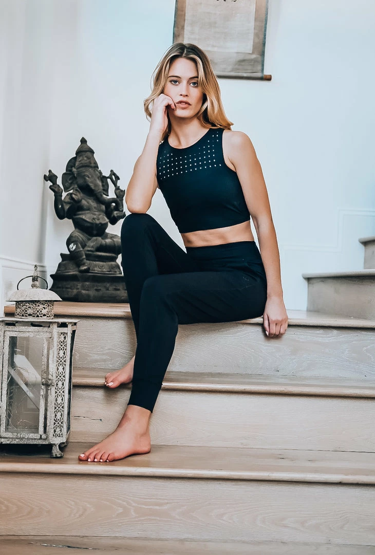 Glyder Black Laser Cut Sports Bra Activewear 4 Glyder Black Laser Cut Sports Bra Activewear