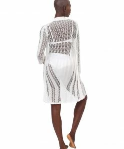 Moeva White Knit Summer Cardigan Swim