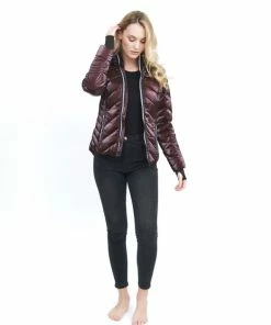 Blanc Noir Puffer Jacket With Zip Down Hood Mulberry Basics 13 Blanc Noir Puffer Jacket With Zip Down Hood Mulberry Basics