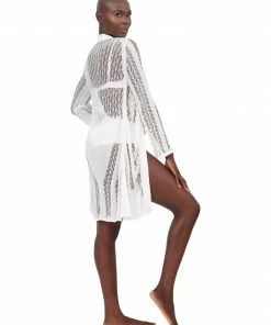 Moeva White Knit Summer Cardigan Swim