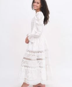 Waimari Dresses Button Up White Lace Maxi Dress 16 Waimari Dresses Button Up White Lace Maxi Dress