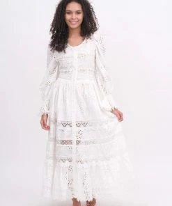 Waimari Dresses Button Up White Lace Maxi Dress 13 Waimari Dresses Button Up White Lace Maxi Dress