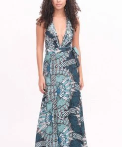 MOS Bottoms Boho Blue Maxi Length Sarong 12 MOS Bottoms Boho Blue Maxi Length Sarong