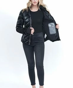 Blanc Noir Puffer Jacket With Zip Down Hood Black 19 Blanc Noir Puffer Jacket With Zip Down Hood Black