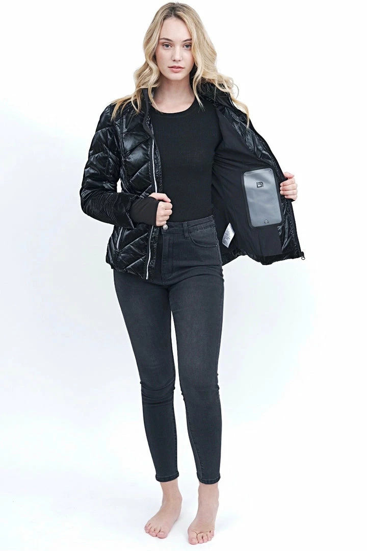 Blanc Noir Puffer Jacket With Zip Down Hood Black 9 Blanc Noir Puffer Jacket With Zip Down Hood Black