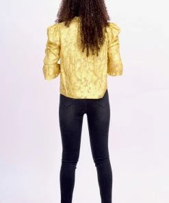 Saylor Tops Metallic Gold Blouse