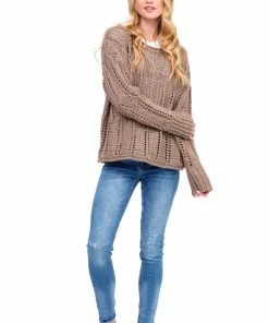 Dress Forum Tops Khaki Open Knit Sweater