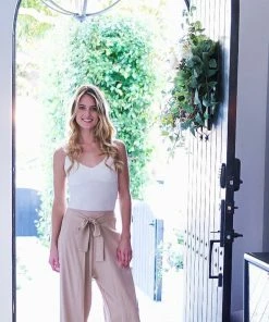 Capittana Beige Elka Wide Leg Pant Bottoms