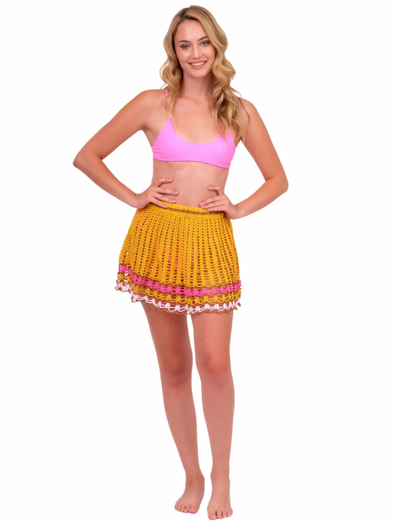 Beachy Side Mustard Knit Mini Skirt 7 Beachy Side Mustard Knit Mini Skirt