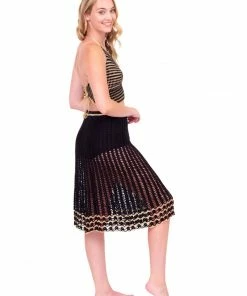 Beachy Side Black Knit Midi Length Skirt Bottoms 20 Beachy Side Black Knit Midi Length Skirt Bottoms