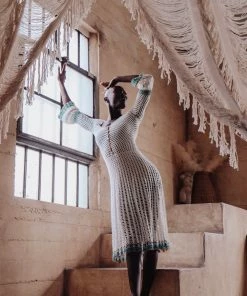 Beachy Side White Myna Crochet Dress